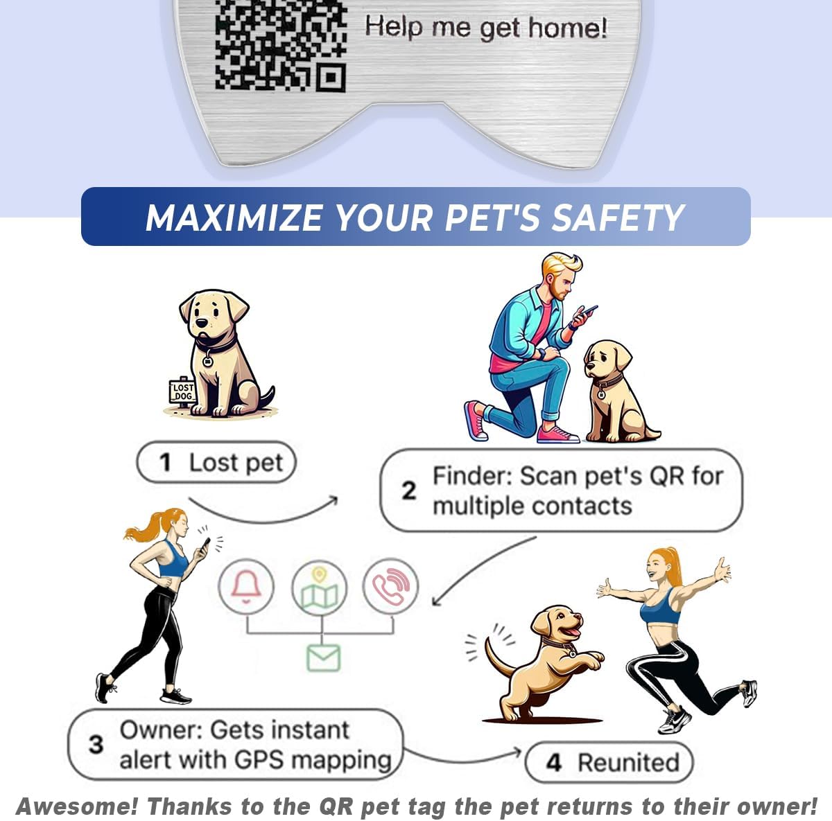 Dog Tags Personalized for Pets,Dog Name Tags QR Code,No Subscription Fees,Modifiable Pet Online Profile,Stainless Steel,No App Required,for Dogs and Cats Small,Medium,Large(Bow Tie,Small)