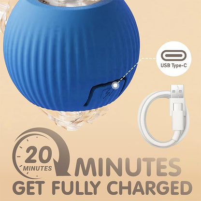 Rocfish Durable Interactive Cat Toys for Indoor Cats, Smart Automatic Cat Chase Ball Toy, Upgraded Speedy Tail Kitten Toy for Bored Indoor Adult Pets (Blue)