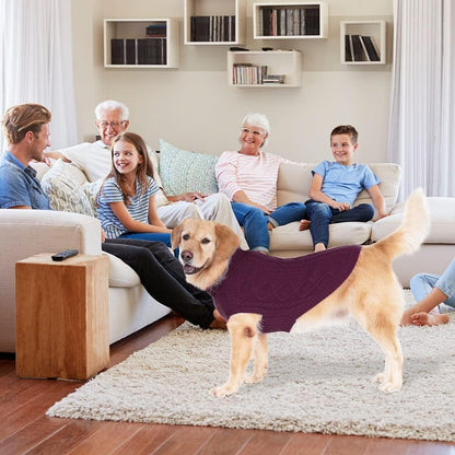 BINGPET Thermal Knitted Dog Sweater for Small Medium Large Dogs,Winter Dog Cat Coat Warm Sweartershirts Outfits,Classic Cable Knit Turtleneck Pullover Dog Jumper Coat Warm Sweartershirts