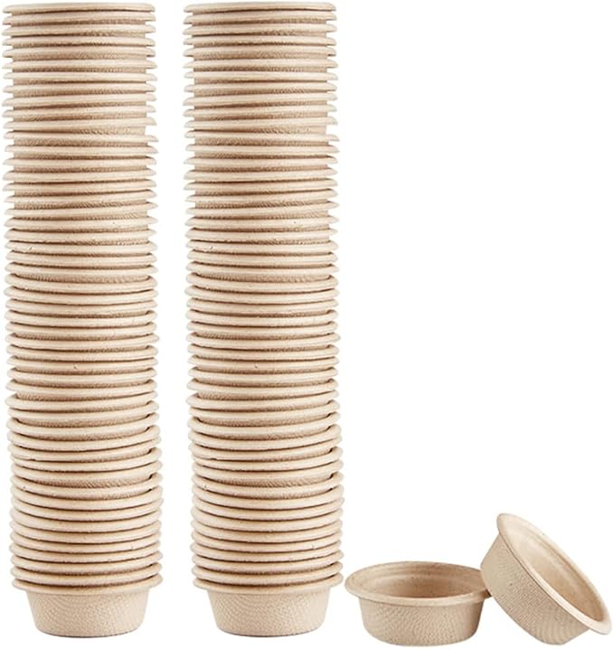 Paper Feeding Cups Samll 0.5 oz Gecko Food and Water Feeding Dish Ledge Accessories Bowls for Crested Gecko Lizards Reptiles Pets (100cups)