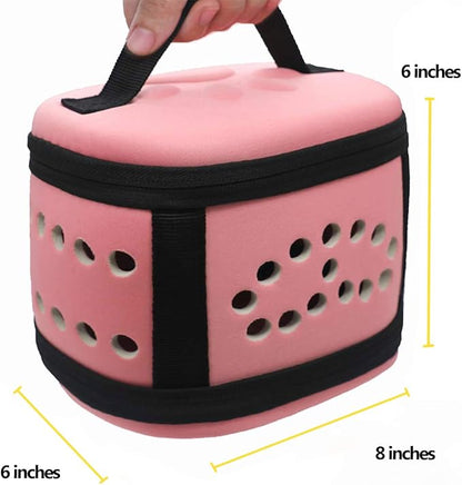 KAMEIOU Portable Small Animal Guinea Pig Carrier Cage with Mat Zipper Breathable Hole Window Hamsters Hedgehogs Guinea Pigs Small Pet Travel Carrier Cage Case Handbag for Animals Carrier（Pink）