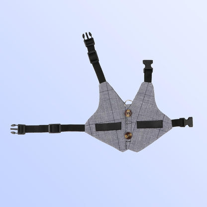 Rabbit Vest Harness and Leash Set Adjustable Formal Suit Style for Bunny Kitten Small Animal Walking (M)