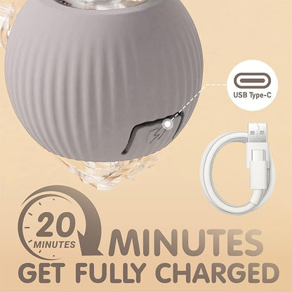 Rocfish Durable Interactive Cat Toys for Indoor Cats, Smart Automatic Cat Chase Ball Toy, Upgraded Speedy Tail Kitten Toy for Bored Indoor Adult Pets (Grey)