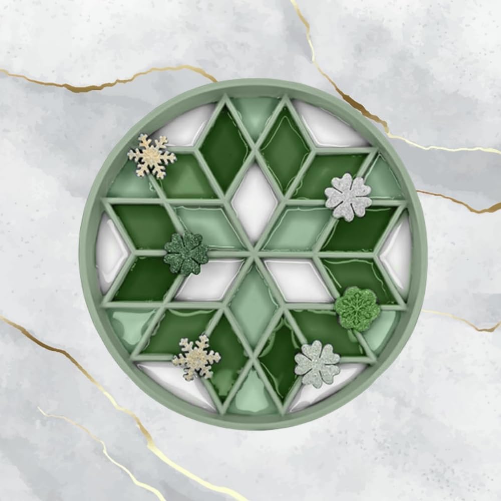 OHMO Slow Feeder Dog Bowls(Sage Green, 7.3") for Medium Small Large Breeds, Non-Slip Slow Feeder Cat Bowl with Suction Cup, Durable Food-Grade Silicone, Anti-Chocking and Anti-Bloat