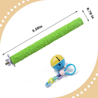 Wooden Bird Chewing Perch,Parrot Chew Block Toys for Medium Birds Parakeet Grinding Perch Foraging Toy Cockatiel Shredding Wood Stand for Budgie Lovebird Conure