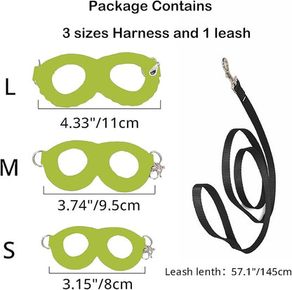 3 Pack Sugar Glider Harness and Leash Set Small Animal Training Walking Vest for Squirrel Hamster Rat-Green