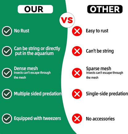 Chameleon Feeder Bearded Dragon Feeder for Mounted Insect with Rope and Tweezers, Tank and Aquarium Accessories for Lizard, Bearded Dragon, Gecko, Frog（Large）