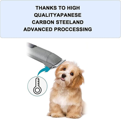 3PCS 4FC Blades Dog Grooming Clipper Replacement Blades Compatible with Andis Pet Clipper/Oster A5/Wahl KM Series Dog Clipper,Ceramic Blade & Stainless Steel Blade