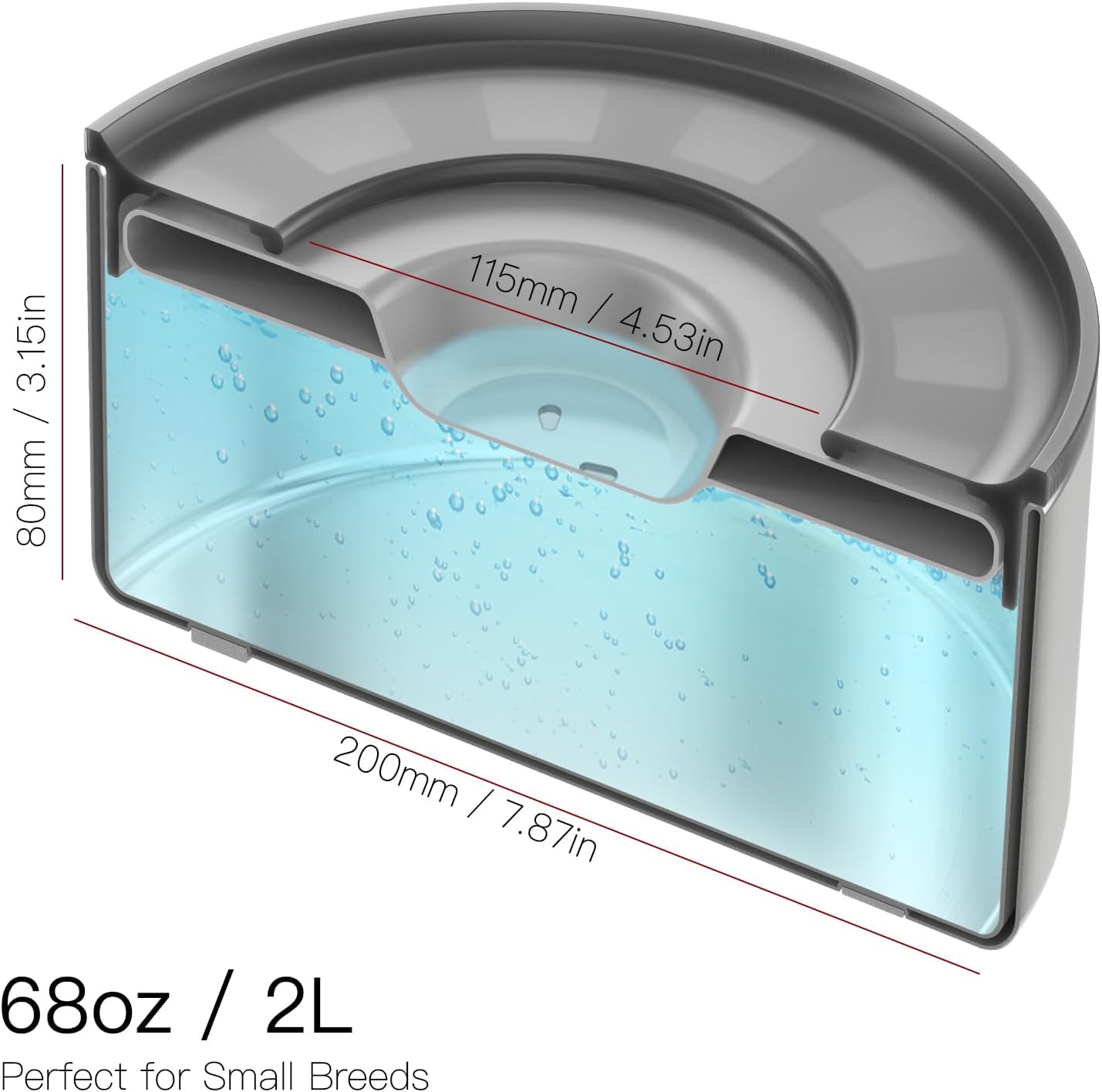 2L No Spill Water Bowl for Dogs, Double-Wall Stainless Steel with Splash-Proof Paws Lid and Floating Disk, Non-Slip Base, Easy to Clean Slow Water Feeder for Small Medium Dogs