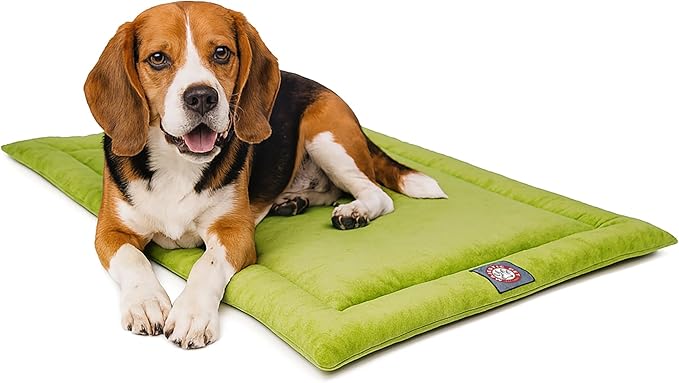 Majestic Pet Orthopedic Memory Foam Dog Crate Mat - Plush Pet Bed Pad for Crates & Kennels | USA Crafted | 36"x23" Villa Apple