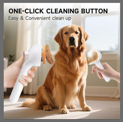 3-in-1 Pet Steam Brush Set for Dogs & Cats, Grooming Comb with Spray, Defur Tool, Water-Assisted Hair Removal, Gentle Cat & Dog Spritz Brush, Multi-Purpose Steam Grooming Kit