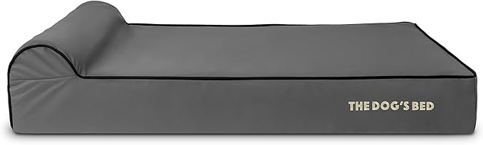 The Dog’s Bed Orthopedic Headrest Dog Bed XL Grey/Black, Memory Foam, Pain Relief for Arthritis, Hip & Elbow Dysplasia, Post Surgery, Lameness, Waterproof Washable Cover