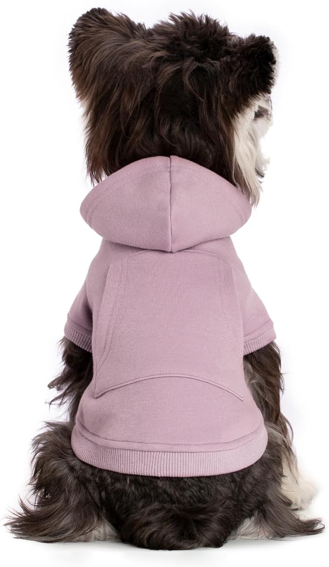 Koneseve Dog Hoodie & Cat Sweater, Warm Fleece Hooded Sweatshirt with Pocket for Small to Large Pets, Cozy Winter Outfit, Purple, 2XL