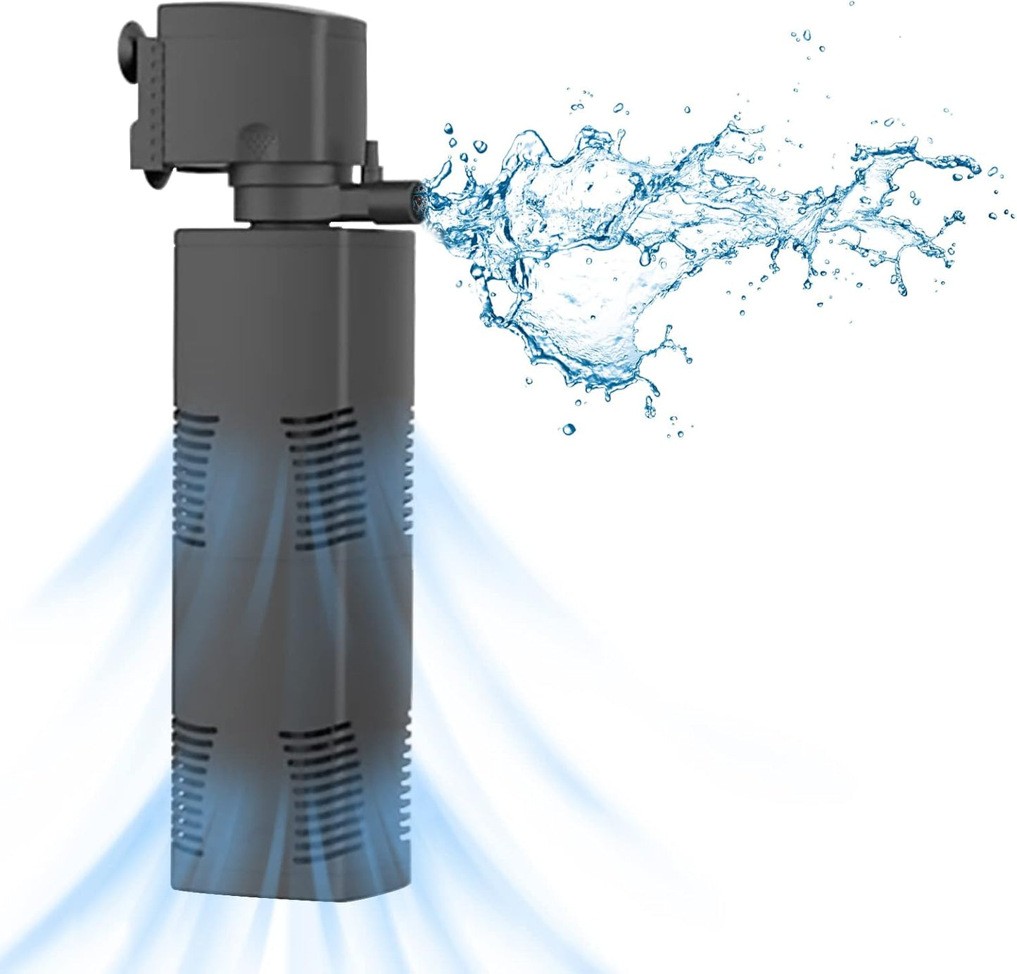 TARARIUM Fish Tank Filter Small Pond Filter for 100-200 Gal. Tank Crystal 420GPH Biochemical Filtration Powerful Submersible Water Pump Large Aquarium Accessories Air Supply