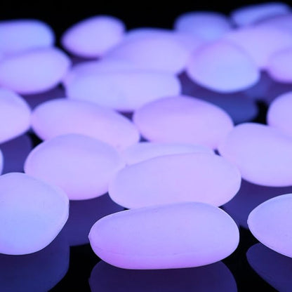 Shiny Stone Glow in The Dark Pebbles,Decorative Glow Stones,Fish Tank Aquarium Gravel,Glow Pebbles for DIY Garden Gifts Decoration(Big Size, 3-4cm, 400g/14.1oz) (Rose)