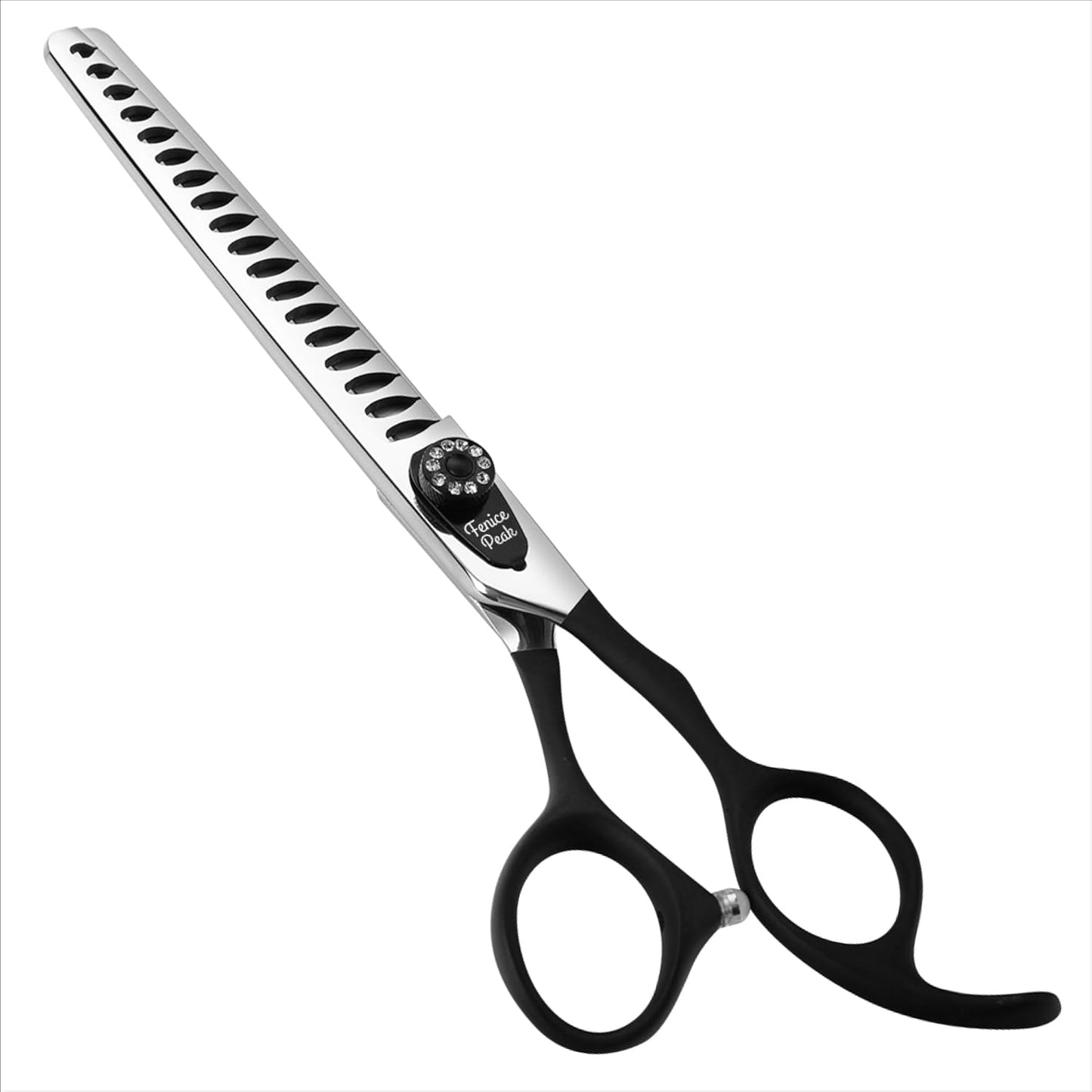 Fenice Peak 8.0'' Dog Chunker Scissors For Grooming 440C Stainless Steel Black Non-Slip Handle Sharp Blades Professional Pet Trimming Scissors for Cats Thinning Rate 75%