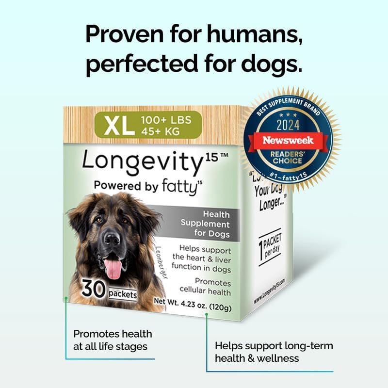 Longevity15 C15:0 Dog Health Supplement (30-Day Supply) & Yummy Combs Dog Dental Treats (8oz Bag) for Small Dogs – C15:0 Fatty Acid for Daily Wellness, Food Topper – VOHC Approved Oral Care