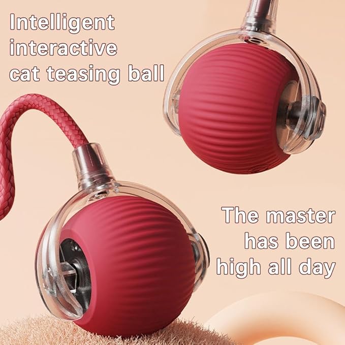 2 Packs Interactive Cat Toy,Electric DogBall Toy,Cat Toys For Indoor Cats,Chewie Viral Dog Ball,Adjustable Sports Rolling Toy,Electric Rolling Ball Christmas Birthday Gift for Pets.(Red&Green)