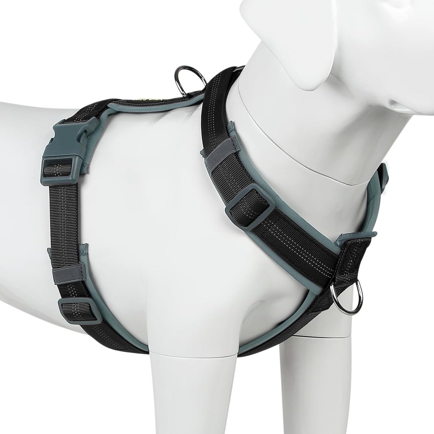 Plutus Pet No Pull Dog Harness, Adjustable Nylon Harness with Soft Padding, Reflective and Heavy Duty Dog Harness for Small, Medium, Large Dogs(Black, XS)