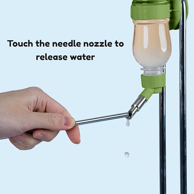 Leak-Proof Small Animal Water Bottle for Chinchillas, Birds, Hamsters, Guinea Pigs, Rabbits and Other Small Pets. (Green, 8.12oz)