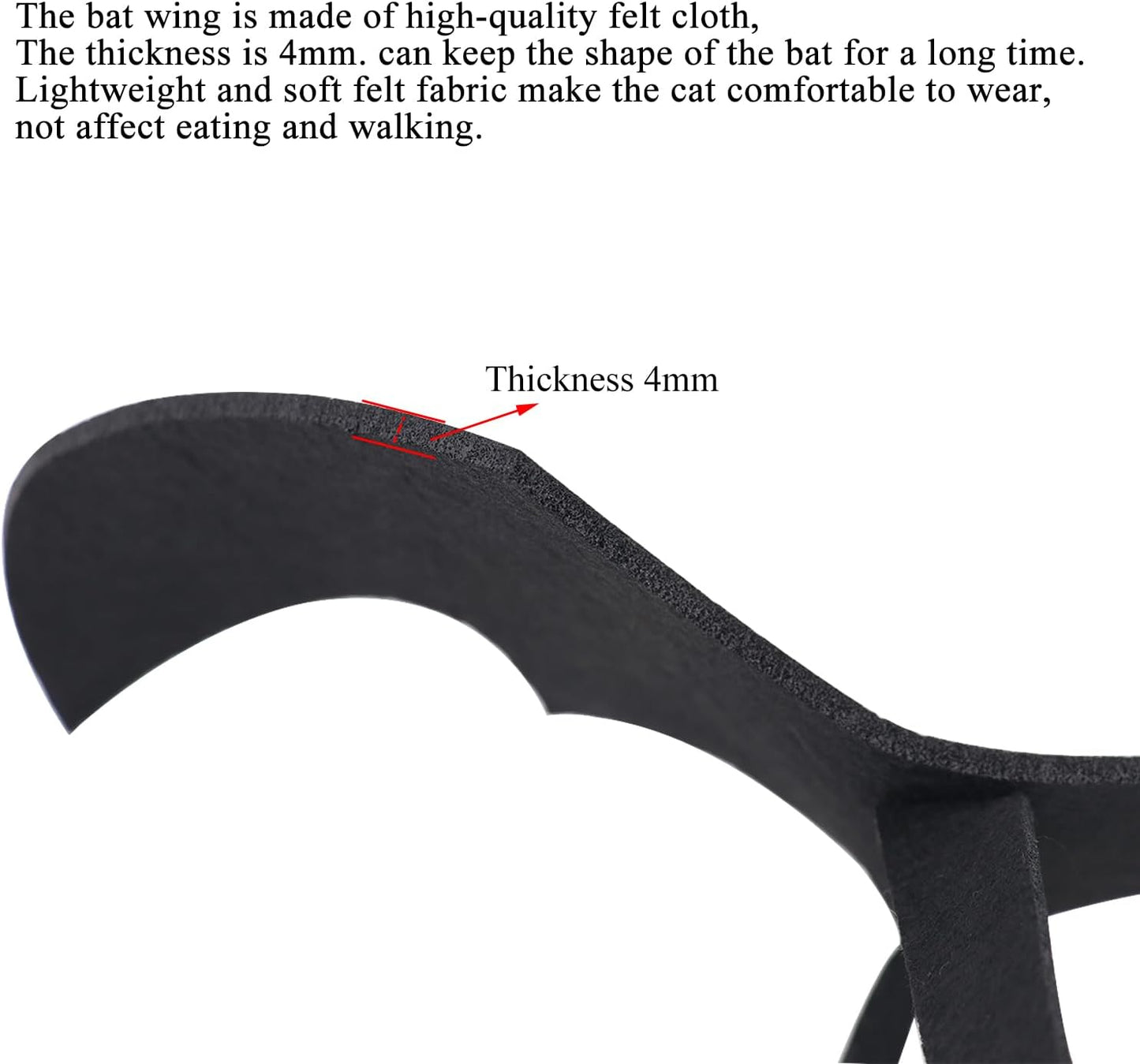 Pet Cat Bat Wings for Halloween Party Decoration, Dog Cosplay Bat Costume,Puppy and Cat Dress Up Accessories (Black, Large)