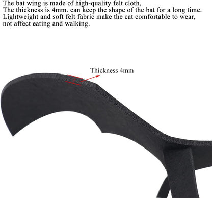 Pet Cat Bat Wings for Halloween Party Decoration, Dog Cosplay Bat Costume,Puppy and Cat Dress Up Accessories (Black, Large)