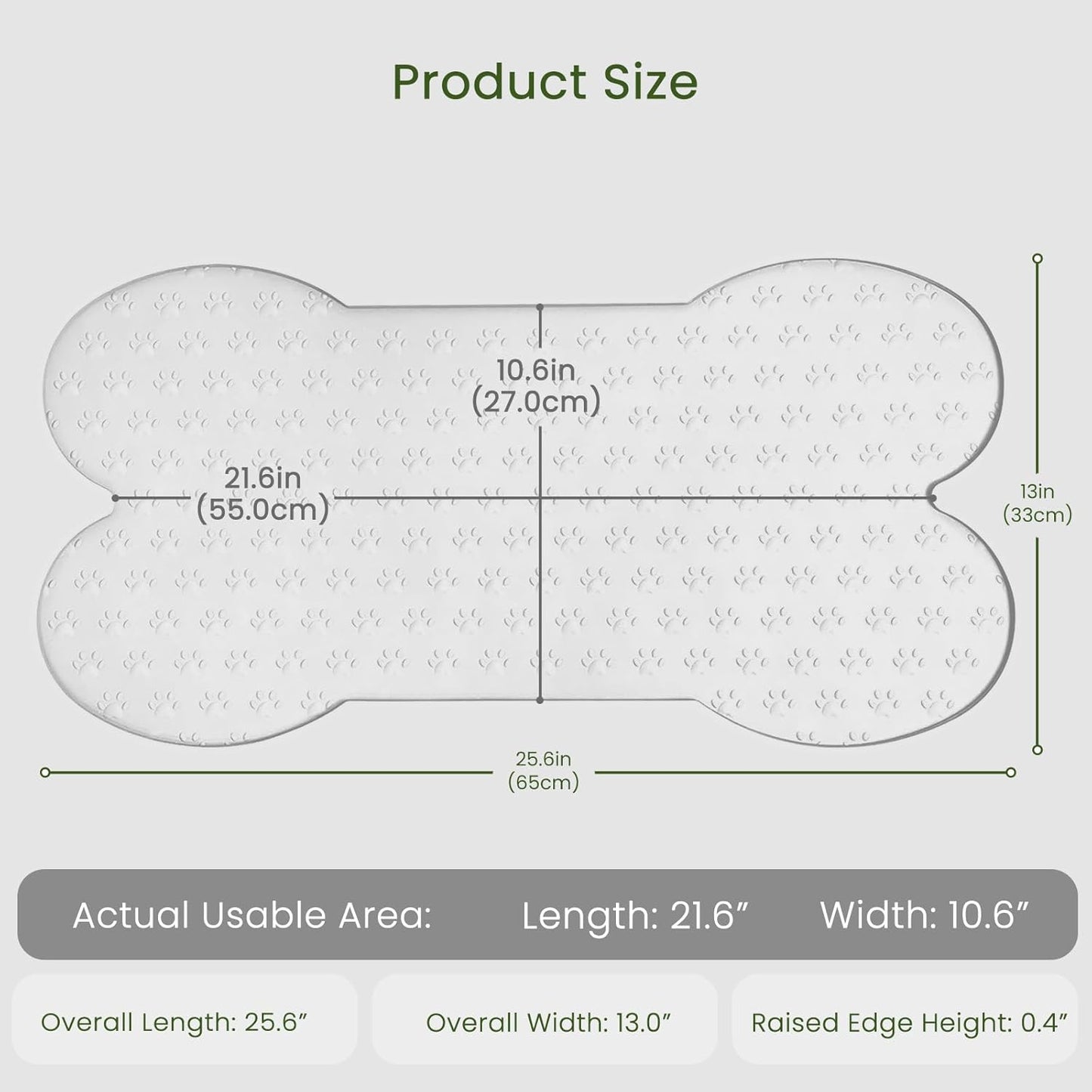 Dog Food Mat Anti-Slip Silicone Dog Bowl Mat Thicker Pet Placemat Waterproof Cat Feeder Pad with Raised Edge Puppy Kitten Feeding Mats Suitable Small Medium-Sized Dogs Cats Eating Tray