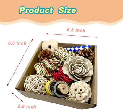 Bird Toys Parrot Toys Natural Bird Foraging Box Foot for Parakeets,Cockatiels,Conures,Love Birds,and Other Small to Medium Birds (Medium)