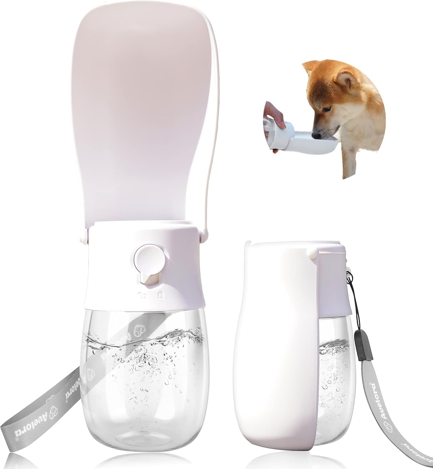 Foldable Dog Water Bottle, Portable Water Dispenser for Dog, Cat, Rabbit, Puppy and Small Animals, Dishwasher Safe Pet Accessories for Walking, Hiking, Travel