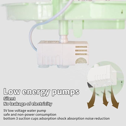Automatic Bird Baths for Cage – Indoor Parakeet Bath with Pump, Bird Shower with 2 Modes Running Water, Bird Cage Accessory for Pet Birds Conure Budgies Cockatiels Lovebird(Green)