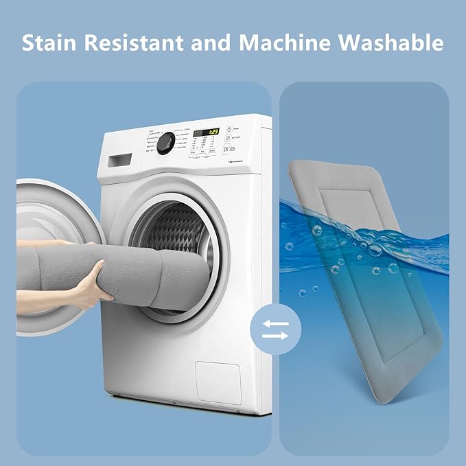 Magic Dog Bed - Soft Crate Pad Mat for Medium/Large Dogs, 36 Inch Machine Washable Kennel Pad with Non-Slip Bottom, Gray