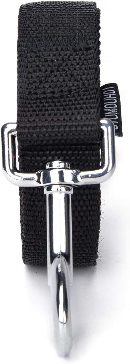 Strong Durable Nylon Dog Training Leash, 1 Inch Wide Traction Rope, 6 ft 10ft 15ft Long, for Small and Medium Dog (Black, 15 Feet)