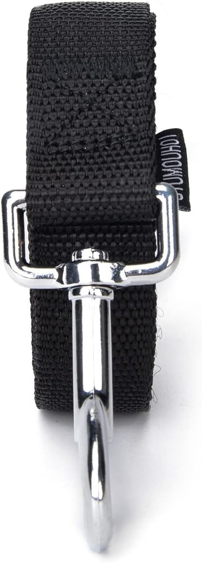 Strong Durable Nylon Dog Training Leash, 1 Inch Wide Traction Rope, 6 ft 10ft 15ft Long, for Small and Medium Dog (Black, 15 Feet)