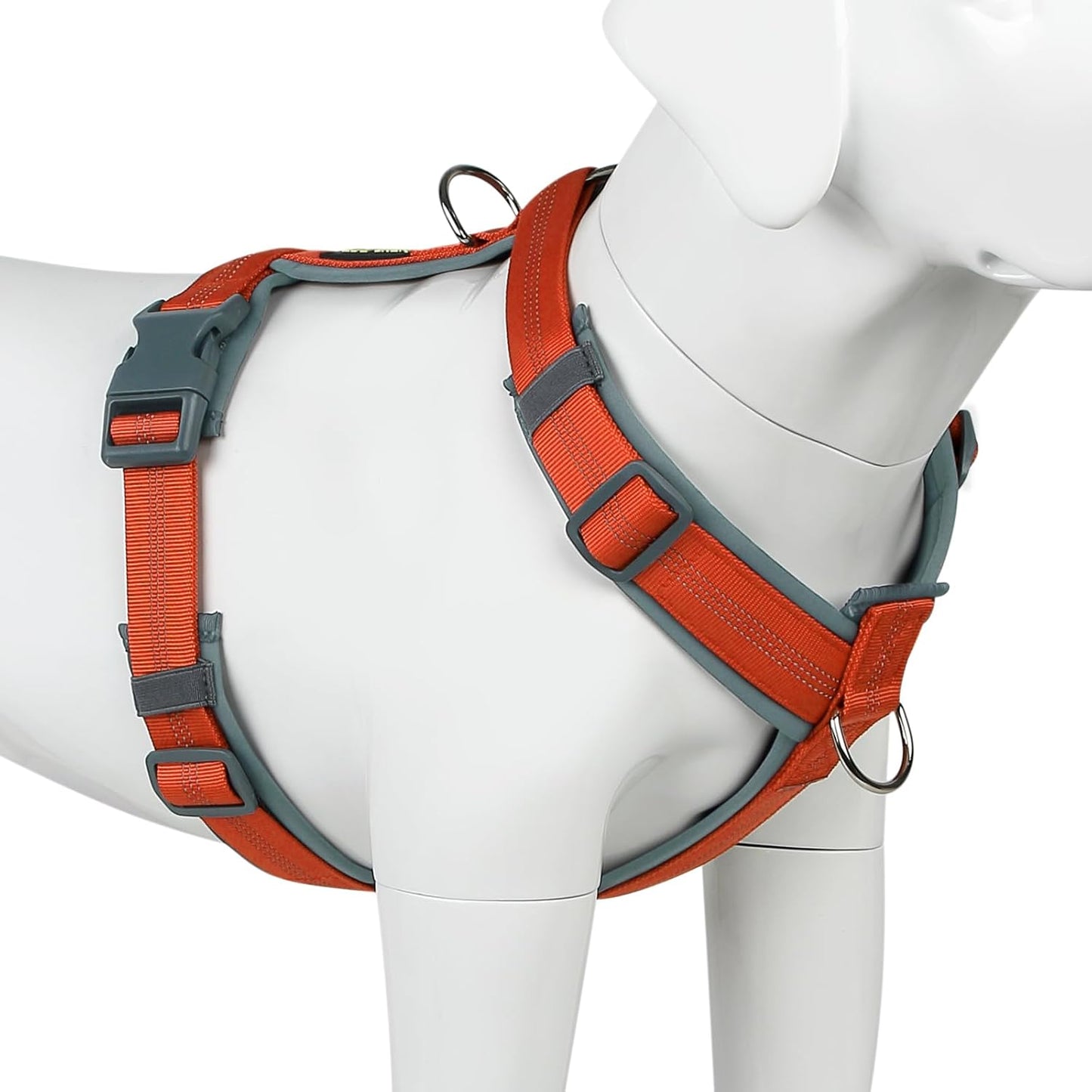 Plutus Pet No Pull Dog Harness, Adjustable Nylon Harness with Soft Padding, Reflective and Heavy Duty Dog Harness for Small, Medium, Large Dogs(Orange, XL)