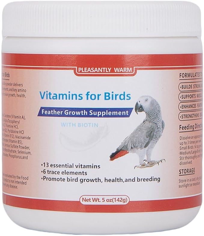 Bird Vitamins & Minerals Supplement – 5oz-Complete Nutrition for Parrots, Cockatiels & Small Birds