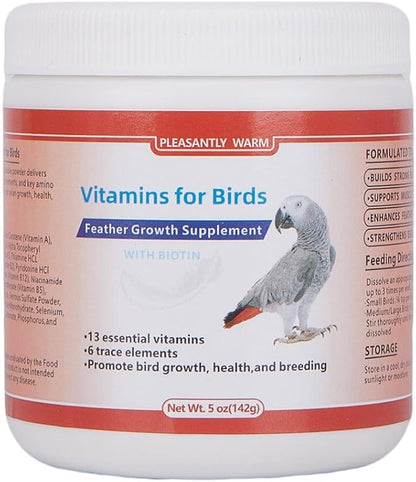 Bird Vitamins & Minerals Supplement – 5oz-Complete Nutrition for Parrots, Cockatiels & Small Birds