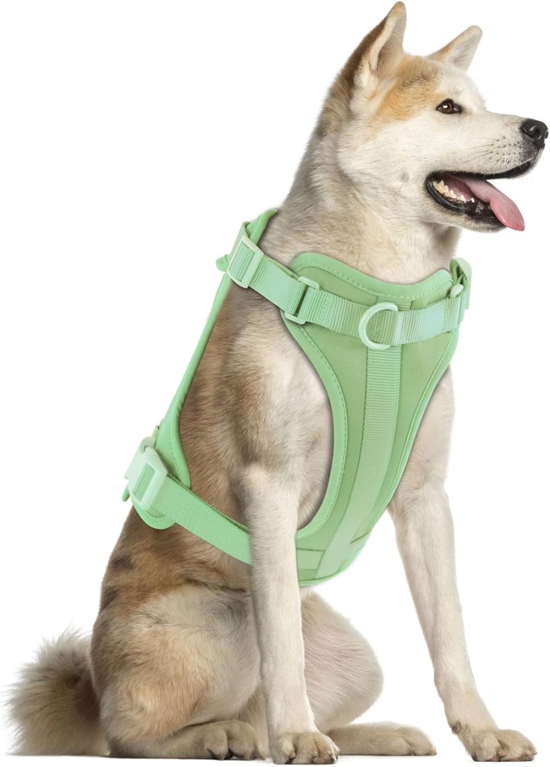 Wisedog No Pull Lightweight Dog Vest Harness with Soft and Comfortable Cushion, Breathable Mesh, for Small Medium Large Dogs Walking (L(Neck: 16.15"-20.86";Chest: 24.02"-38.19"), Sage Green)