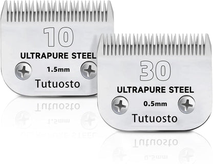 Clipper Blades Pet Grooming Clipper Replacement Blades Detachable Blade Compatible with andis/wahl/Oster Dog Clippers (10#&30#)