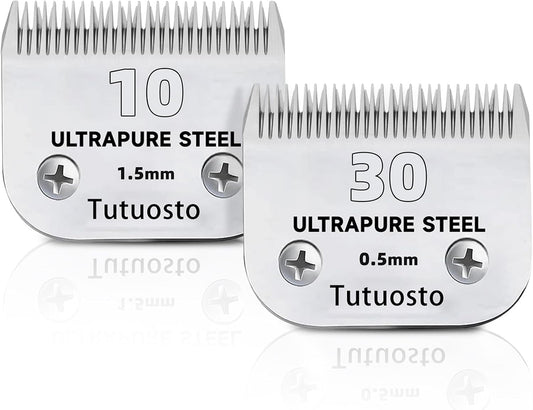 Clipper Blades Pet Grooming Clipper Replacement Blades Detachable Blade Compatible with andis/wahl/Oster Dog Clippers (10#&30#)