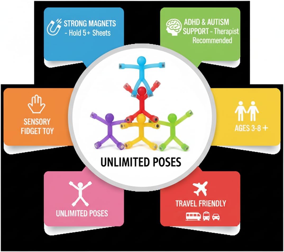 MAGMEN STEM Magnetic Travel Toys 10PC, Airplane Car Road Trip, Stocking Stuffers Fidget Sensory Toys for Kids 3 Years and Older