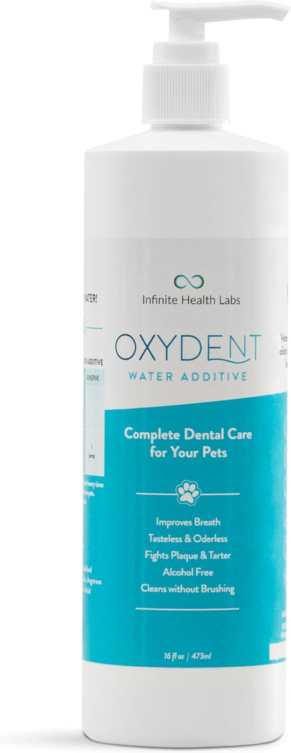 Oxydent Premium Pet Dental Care Solution - Pet Water Additive & Mouthwash for Teeth Cleaning - Eliminate Bad Dog & Cat Bad Breath - Dog Dental Rinse - Fights Tartar & Plaque