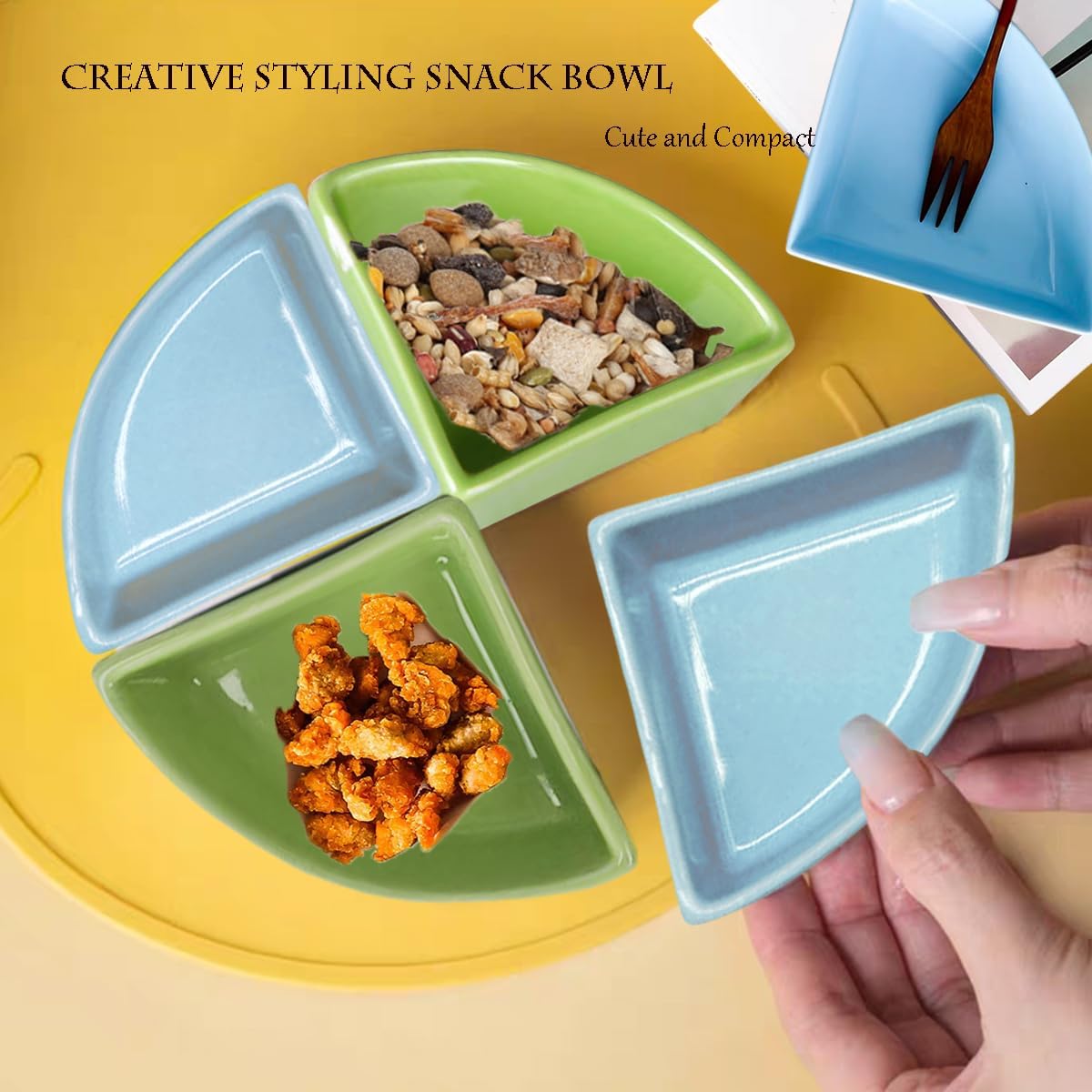 2 Pcs Ceramic Feeding Bowls for Small Pets, Anti-Tip, Anti-Slip and Easy to Clean Hamster Food Bowl,Ideal for Hamster,Gerbil, Sugar Glider, Mice, Chinchilla, Hedgehog(Green+Blue)