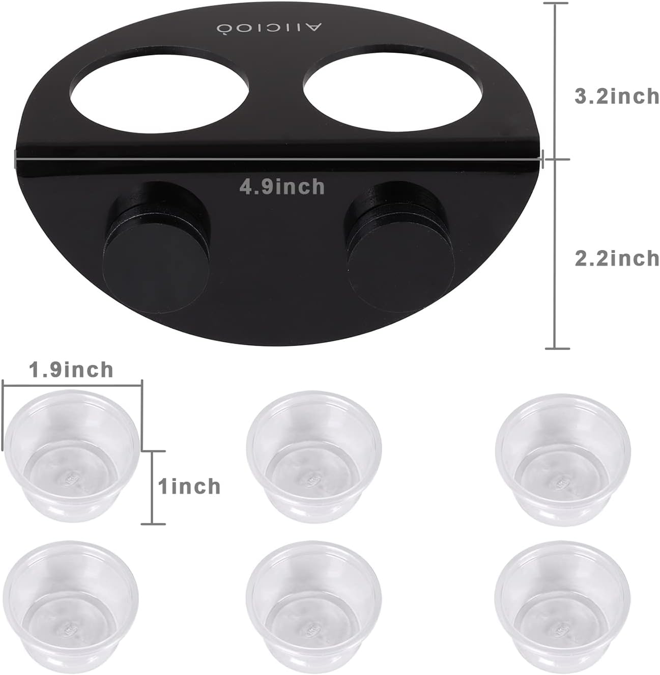 AIICIOO Gecko Feeder Ledge with 6 Pack Plastic Bowls Crested Gecko Food Dish Strong Magnetic Reptile Food Feeder Water Dish for Chameleon Bearded Dragon Tank Accessories