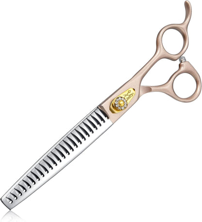 JASON 7.5" Dog Grooming Scissors - Professional Chunker Thinning Shear with with 24 Fishbone Teeth Japanese 440C Stainless Steel Hair Scissor with Diamond Screw for Dogs, Cats and Other Pets