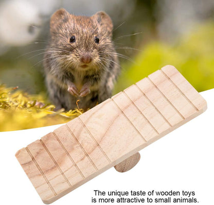 HEEPDD Wooden Seesaw Hamster Toys Small Animal Play House Cage Chew Toy Pet Accessories for Hamsters Rat Gerbil Chinchilla Guinea Pig Squirrel