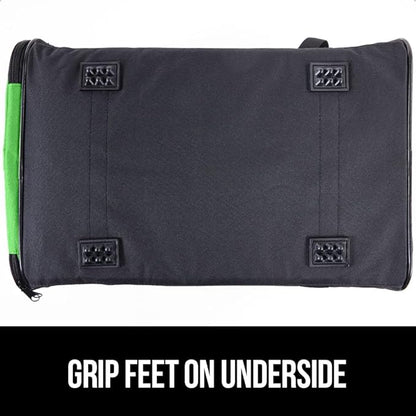 GORILLA GRIP Cat Carrier Travel Bag Up to 15 Lbs, Soft Collapsible Small Dog Carriers, Top and Side Entry Breathable Mesh, Grip Feet on Underside, Cozy Washable Waterproof Pad, Portable Kennel, Green