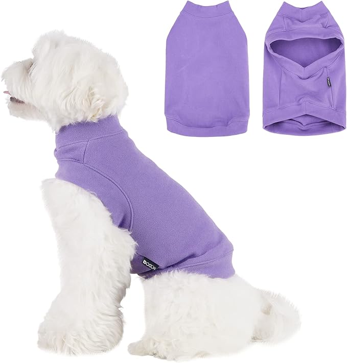 Soft Fleece Dog Sweatshirt - Warm Dog Sweaters for Small Medium Dogs Cats Cold Weather - Cat Sweater Pullover Stretchy Hoodie Easy On - Comfortable Dog Winter Clothes Pet Sweaters Vest for Doggie
