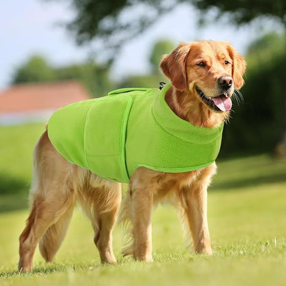 Queenmore Medium Dog Sweaters, Soft Fleece Vest Pullover Dog Jacket with Leash Hole, Warm Winter Dog Clothes Cold Weather Doggy Dachshund Sweater for Medium Dogs Cats Boy or Girl (Green, M)