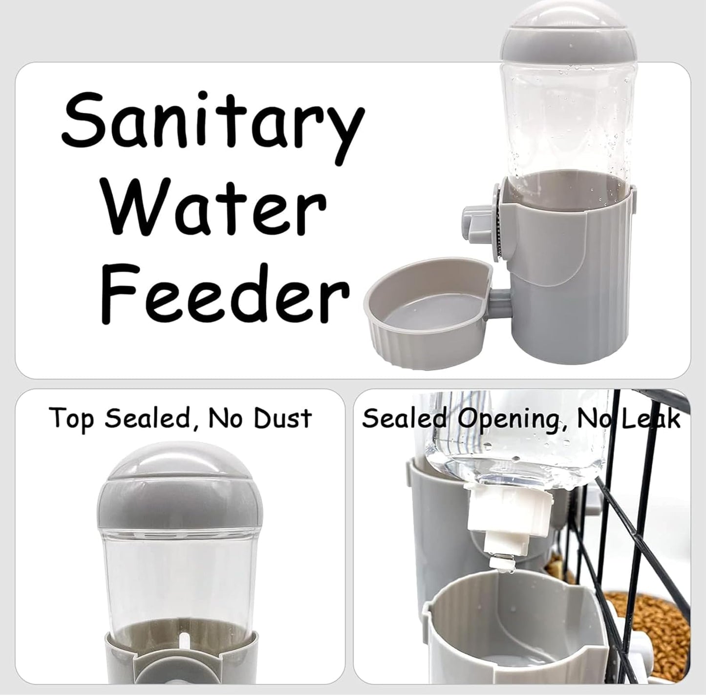 Tfwadmx Rabbit Watter Bottle 17oz Dispenser No Drip Small Animal Cage Water Feeder Bowl Hanging Guinea Pig Automatic Water for Bunny Chinchilla Hedgehog Ferret (Blue)