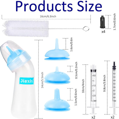 Pet Nursing Bottle Kit for Kitten Puppy,90mlCat Bottle Feeding Kit Nipple Kittens Syringe for Small Cat Dog Newborn Kitten Puppys Rabbits Squirrel Animals (Blue)